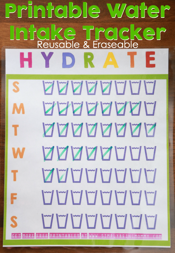 Printable Water Intake Tracker | Simply Being Mommy