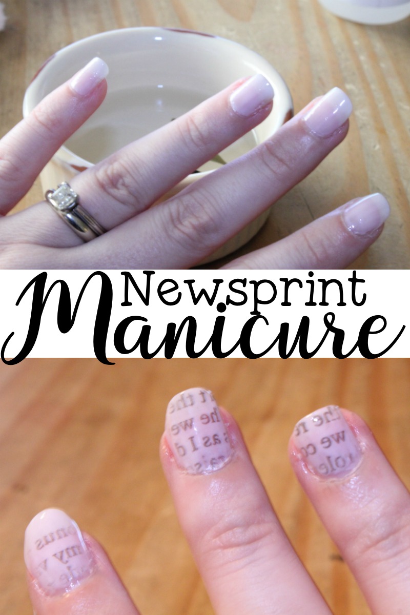 newsprint manicure tutorial