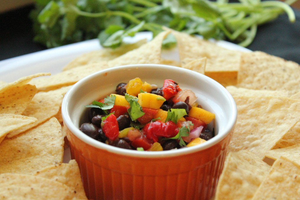 roasted black bean and mango pico