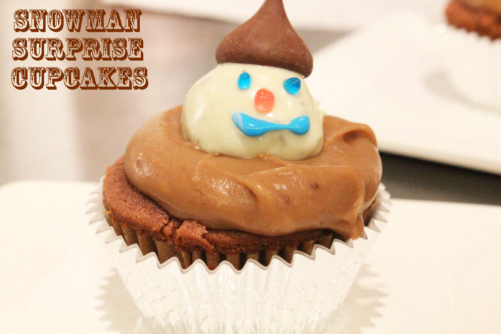 snowman surprise cupcake