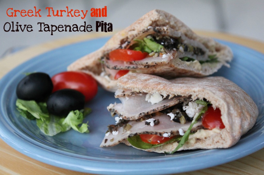 greek turkey and olive tapenade pita recipe