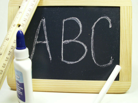 chalkboard with ABC