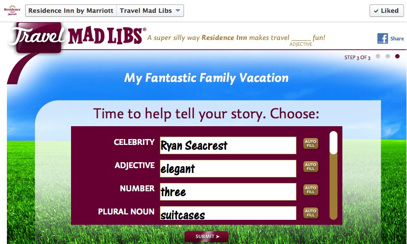 residence inn travel mad libs