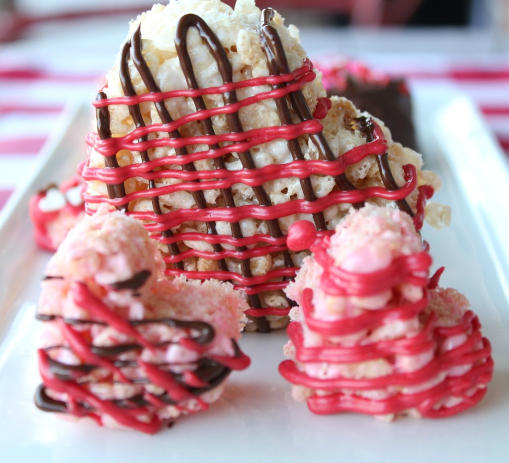 valentines rice krispies heart shaped treats