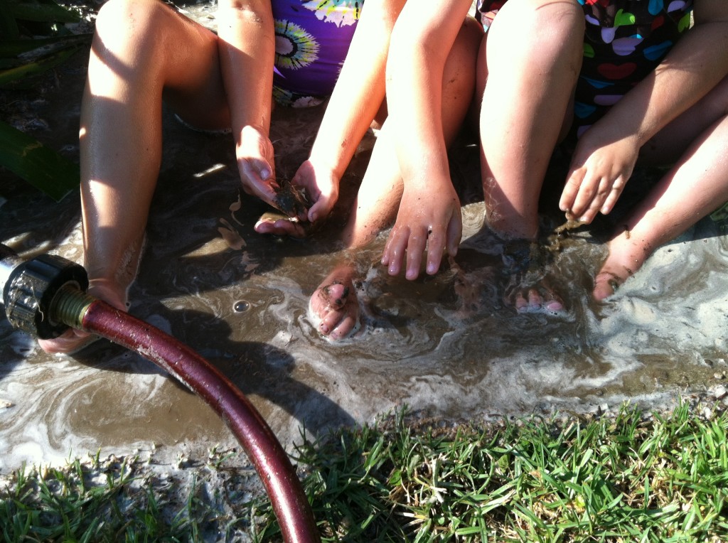 children playing in water