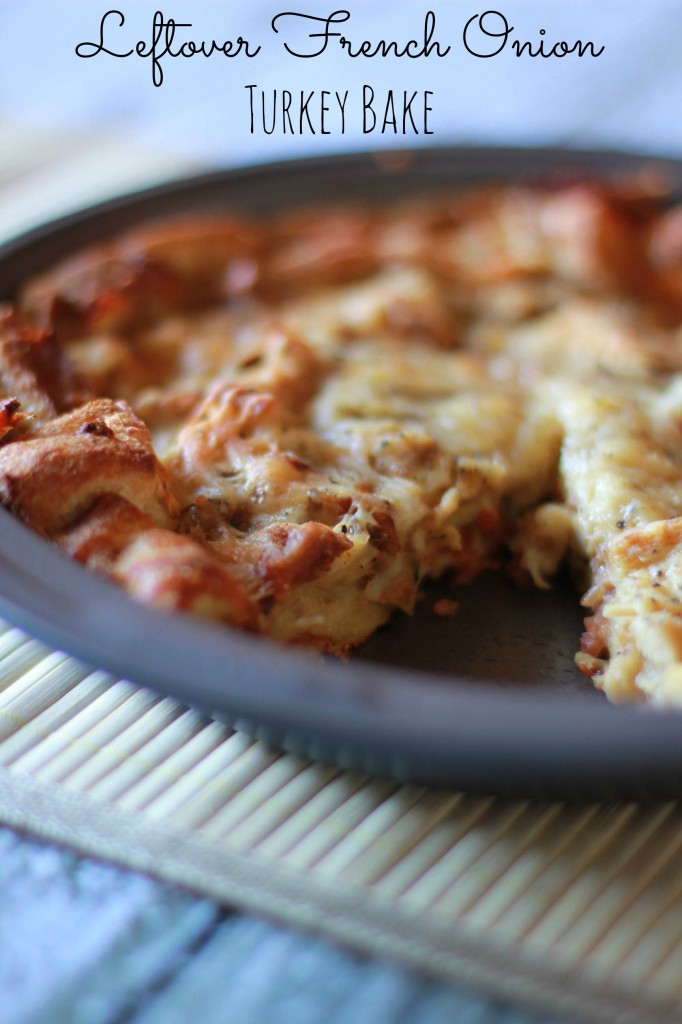 Got a lot of leftover turkey in the refrigerator from Thanksgiving. Turn it into a delicious Leftover French Onion Turkey Bake.