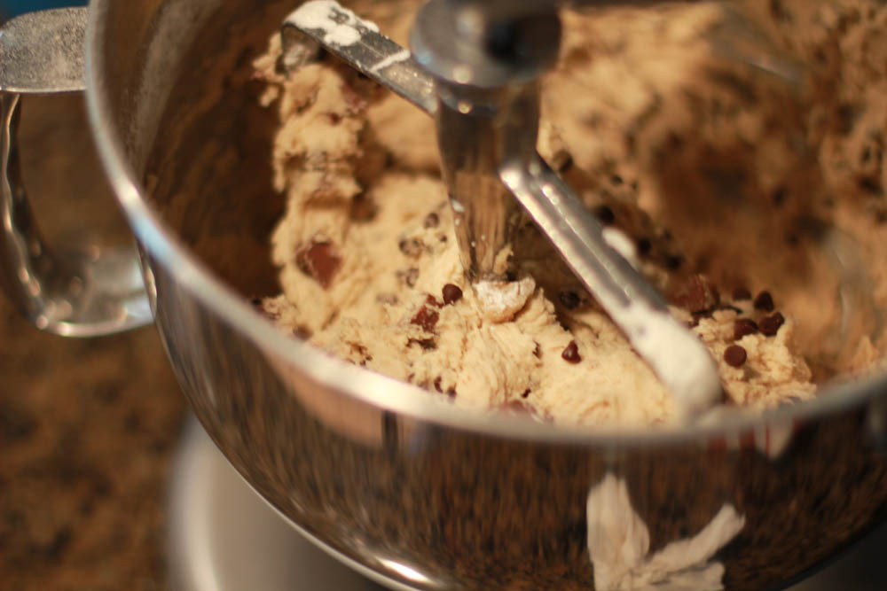 Chocolate Chip TWIX Cookies - a traditional chocolate chip cookie with pieces of Twix throughout. Chocolate Chip TWIX Cookies are perfect for sharing!