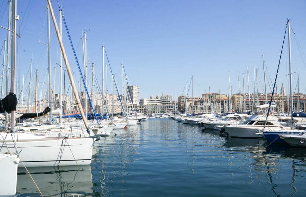 boats lined up in the port of marseille france