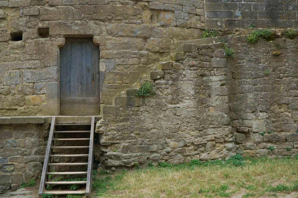 castle door in carcassonne france