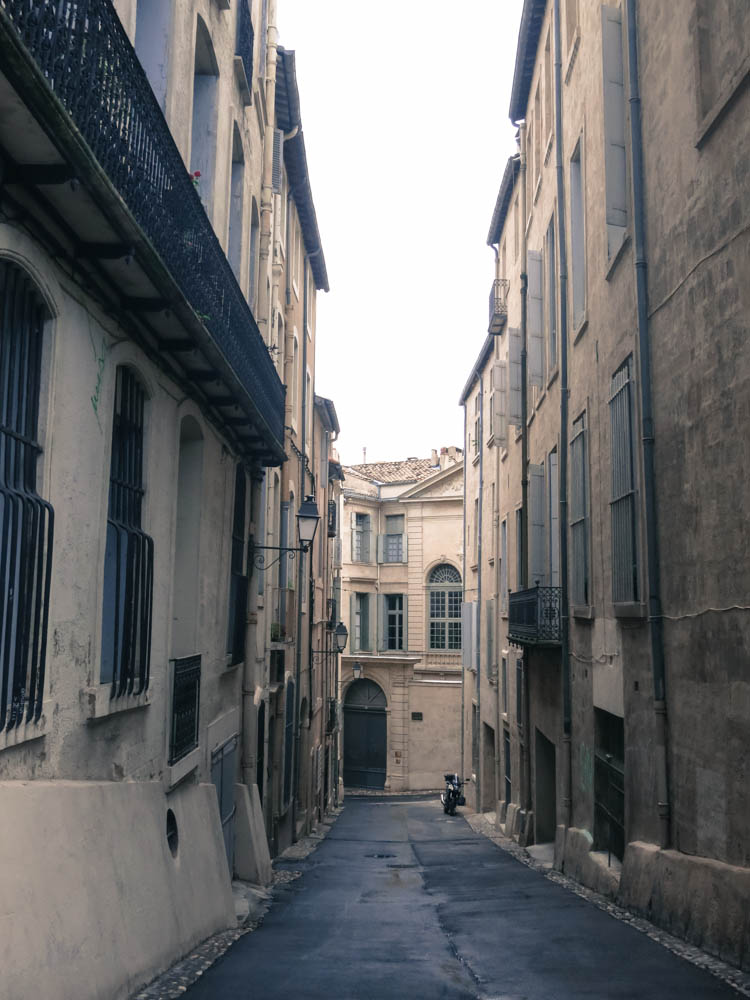 empty pedestrian street in montpellier france