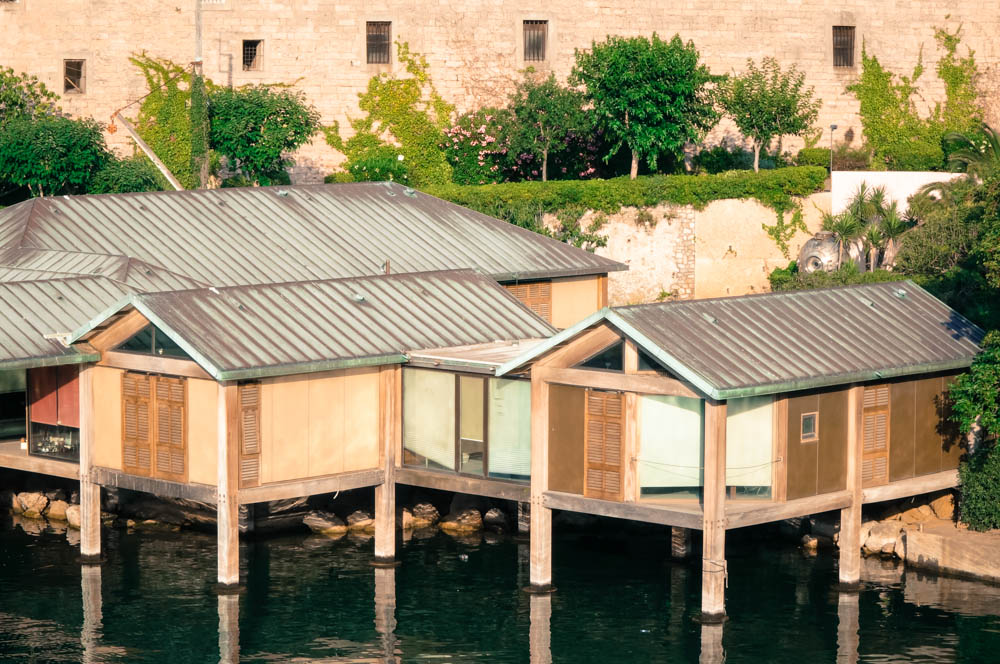 houses by the sea seen from the rowing club in marseille france