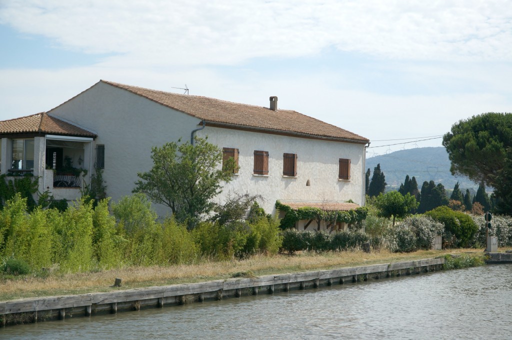 a lonely house alongside the canal du midi in france