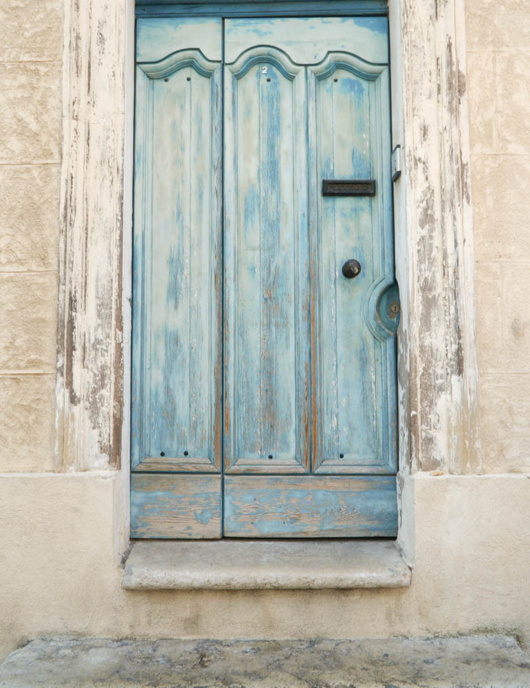 old blue door in marseille france