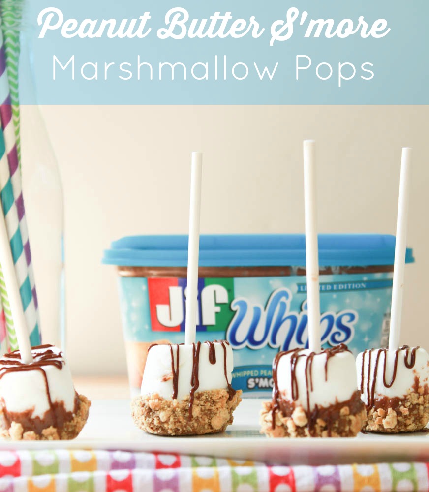 Peanut Butter S'more Marshmallow Pops - let's just say I'm a sucker for bite-sized treats on a stick. Easy to make and even easier to eat, all without mess!