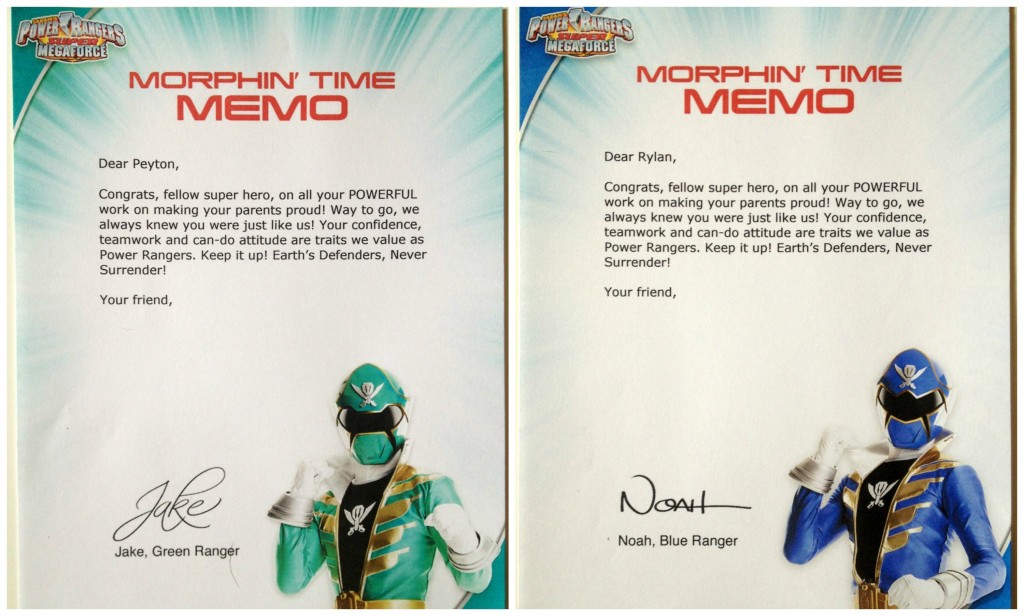 power ranger personalized letters