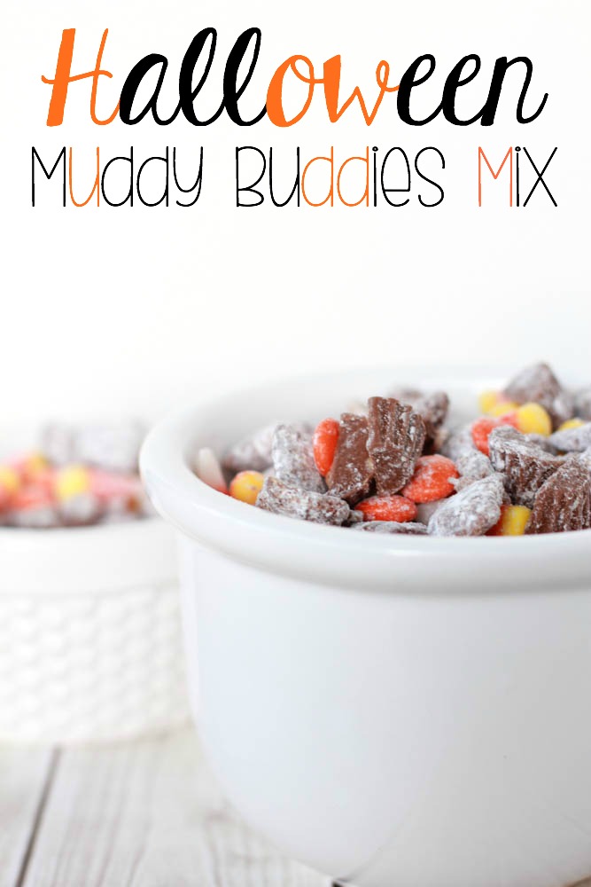 a fun and festive halloween treat using candy corn as one of the ingredients