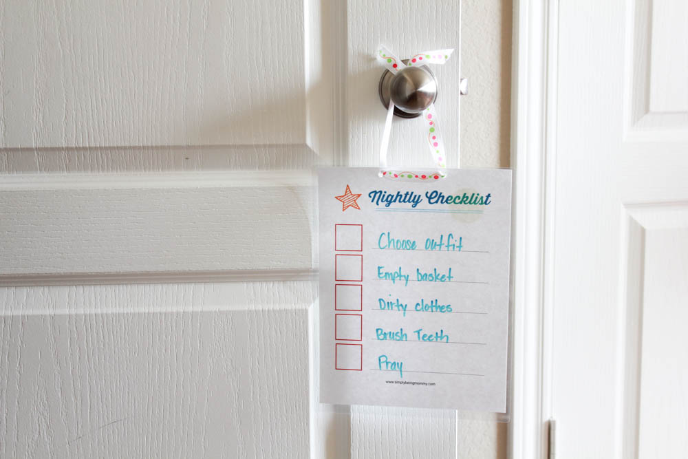 printable nightly checklist for children