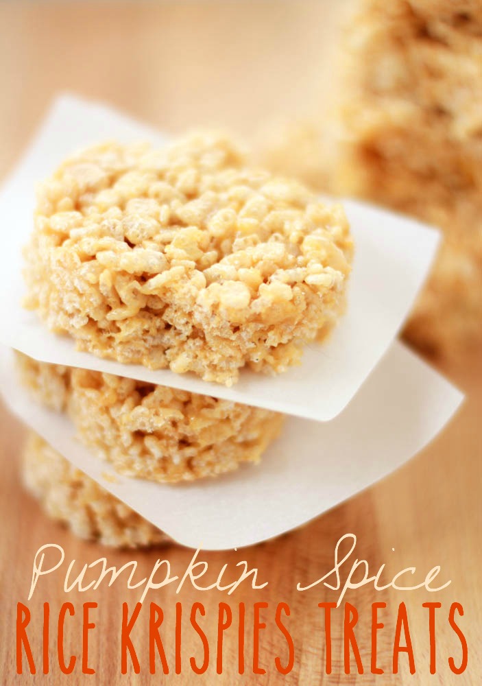 pumpkin spice rice krispies treats