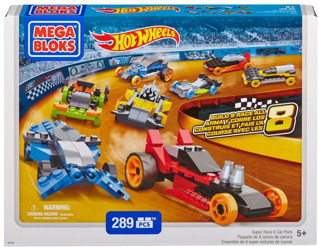 Make your own play cars with the Mega Bloks Hot Wheels Super Race Set 8-in-1. Your children will love creating their own cars to play with.