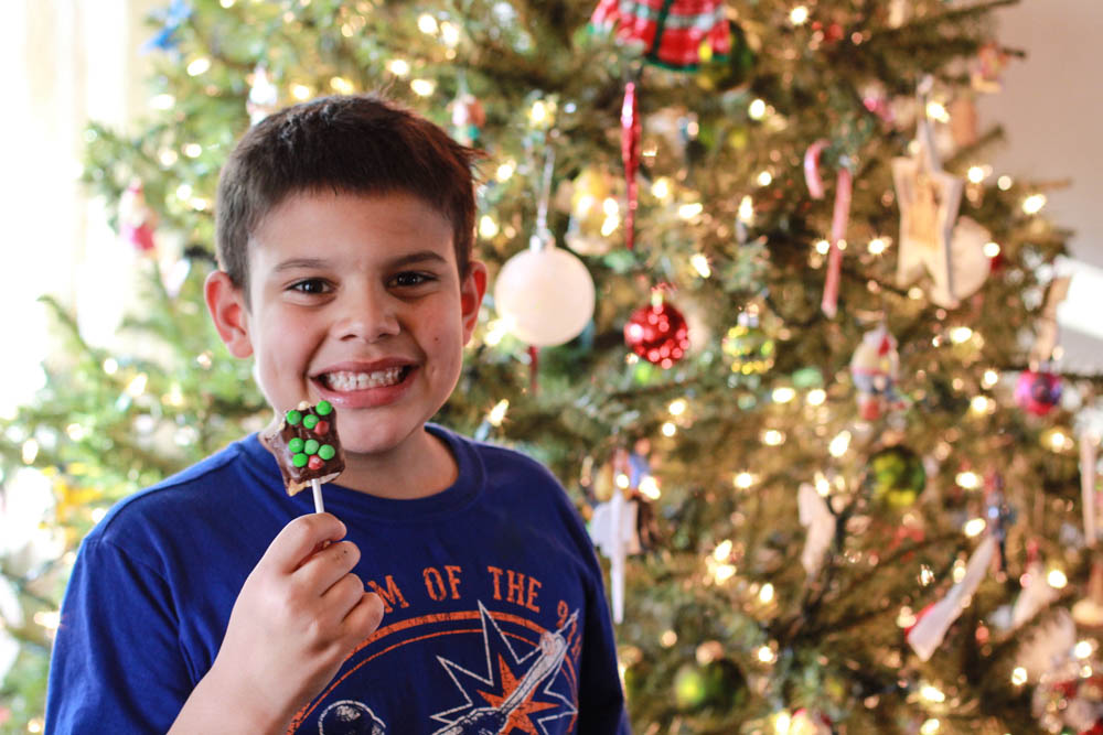 Kids can help you in the kitchen when making these Chocolate Covered S'mores Pops