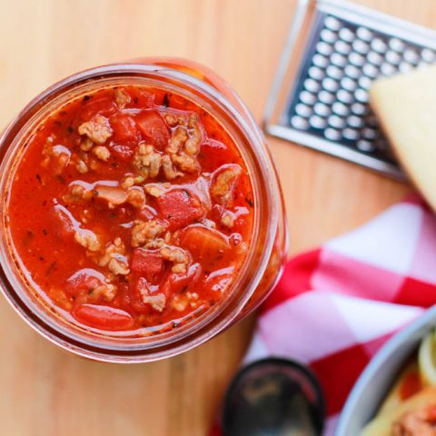 Liven up your spaghetti night with this Chunky Italian Sausage Spaghetti Sauce!