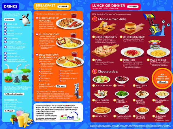 Denny's New Kids Menu & National Geographic Partnership