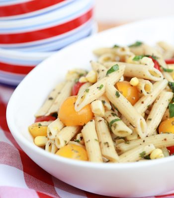 Enjoy the tastes and colors of summer with this Fresh Corn and Pasta Salad recipe.