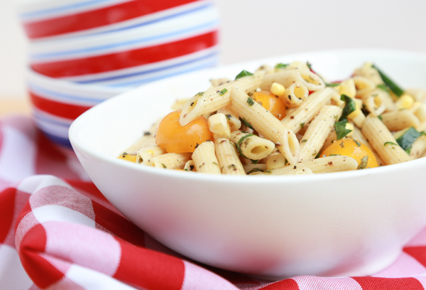 Enjoy the tastes and colors of summer with this Fresh Corn and Pasta Salad recipe. For this recipe and more, visit simplybeingmommy.com.