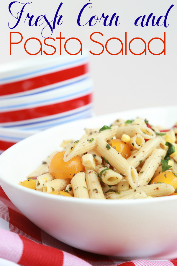 Enjoy the tastes and colors of summer with this Fresh Corn and Pasta Salad recipe. For this recipe and more go to simplybeingmommy.com.