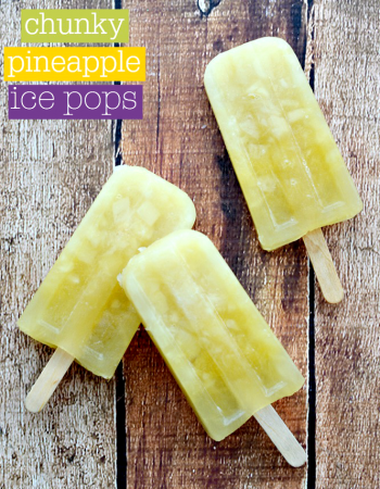 With two simple ingredients that are probably already sitting in your pantry, you can make these delicious Chunky Pineapple Ice Pops.