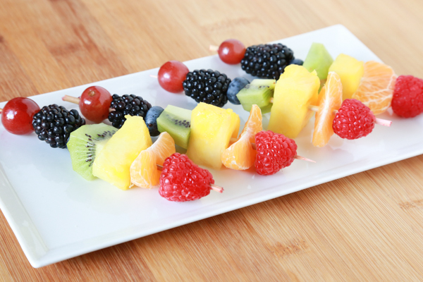 Get your kids in the kitchen and make these Rainbow Fruit Kabobs. Such an easy to way to eat all the colors of the rainbow.