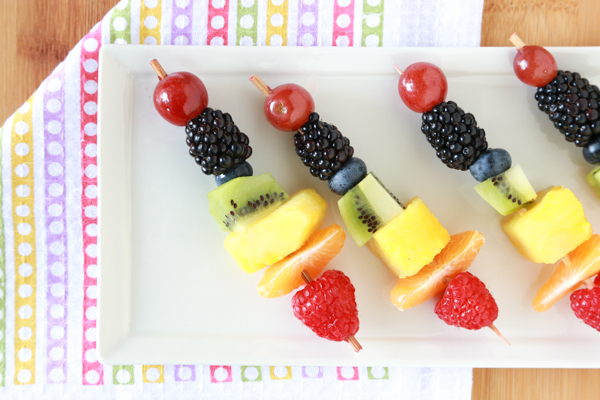 Get your kids in the kitchen and make these Rainbow Fruit Kabobs. Such an easy to way to eat all the colors of the rainbow.