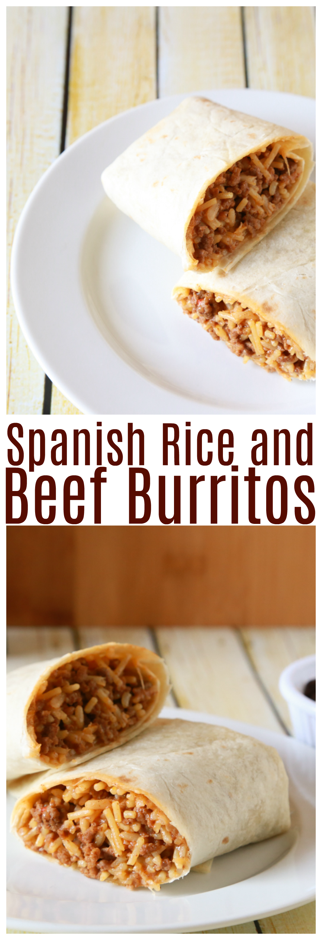 There's no shame in getting help from the grocery store when it comes to getting dinner on the table. See the shortcut I took with these Spanish Rice and Beef Burritos.