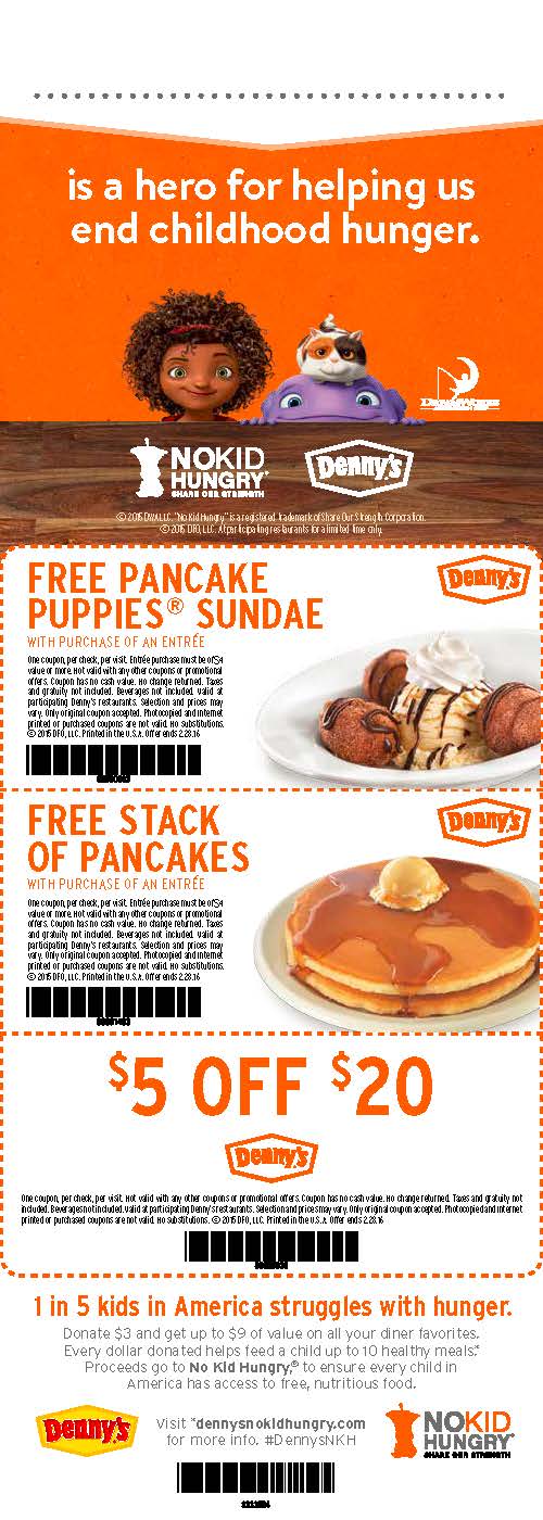 During the month of September you can support the No Kid Hungry campaign by visiting your local Denny's and donating $3. Each dollar feeds 10 meals. 