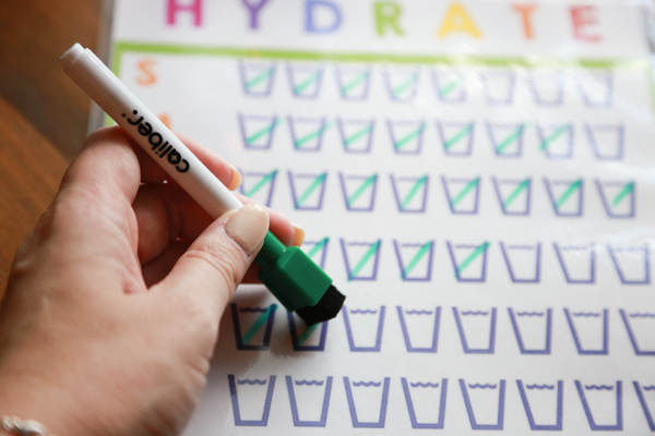 Staying healthy & ensuring you're getting enough water in your diet is hard. Use this printable water intake tracker to stay on track of your water intake.