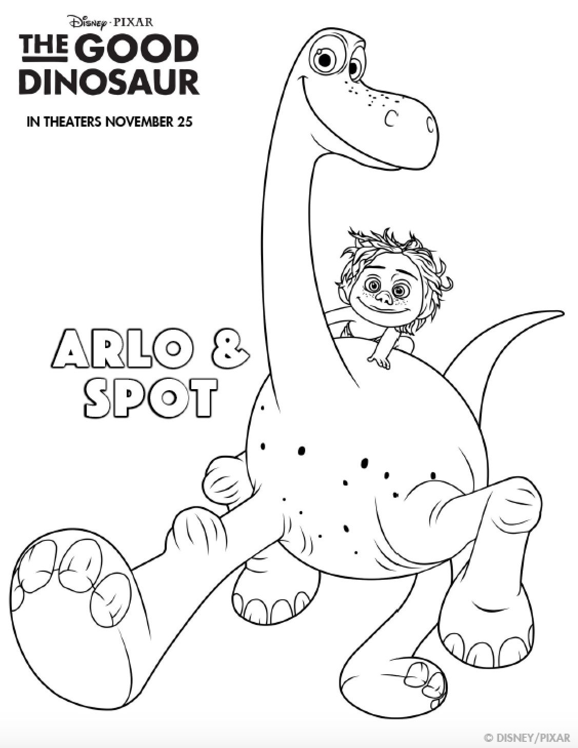 The Good Dinosaur Coloring Pages - Have fun with your children with these fun printable The Good Dinosaur Coloring Pages.