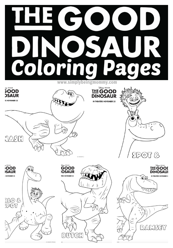 The Good Dinosaur Coloring Pages | Simply Being Mommy