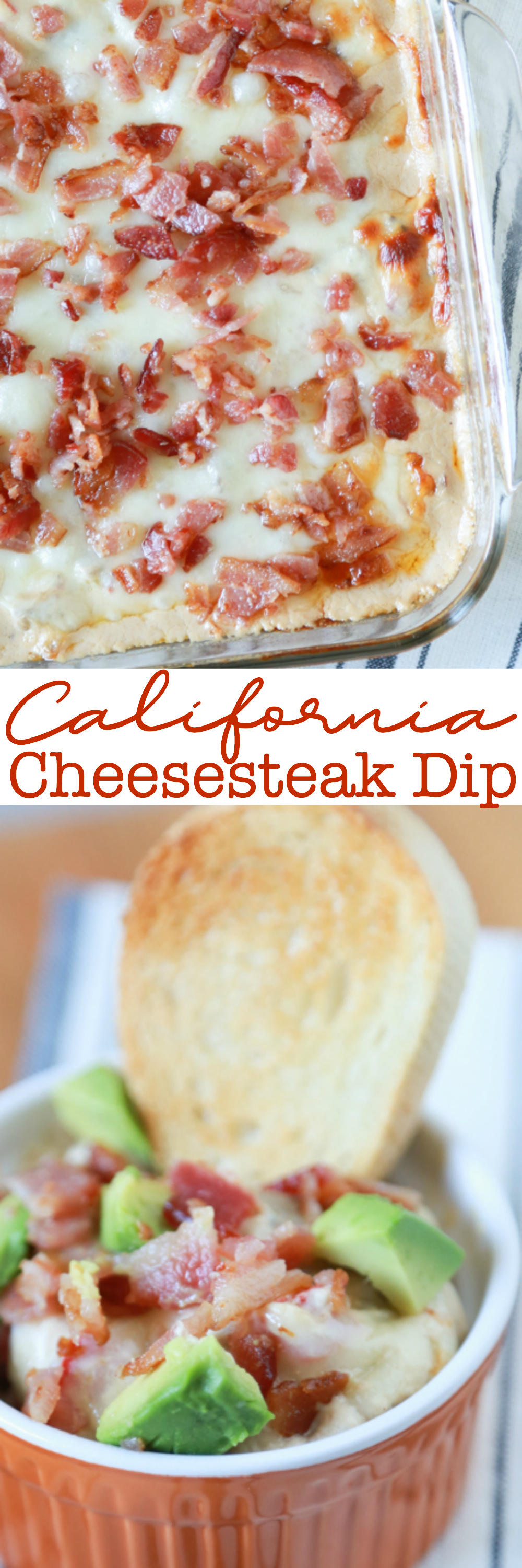Enjoy some of the flavors of Philly & California with this incredibly indulgent California Cheesesteak Dip! Serve with toasted white crusty bread and enjoy.