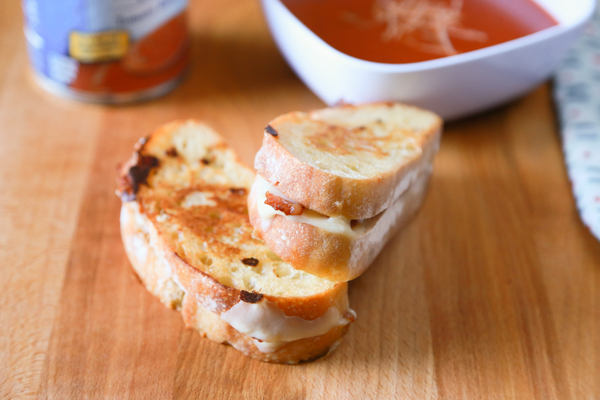 Every day is the perfect day for Rustic Bacon Grilled Cheese with a sweet tomato soup.