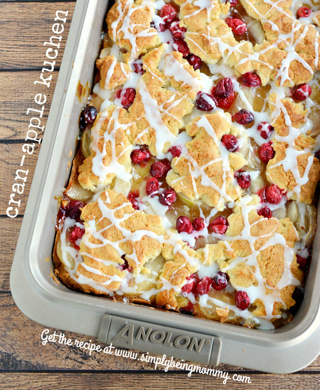 Lightened Up Cran-Apple Kuchen Recipe = All the flavors you love and enjoy without all the calories! Easy recipe for the holidays!