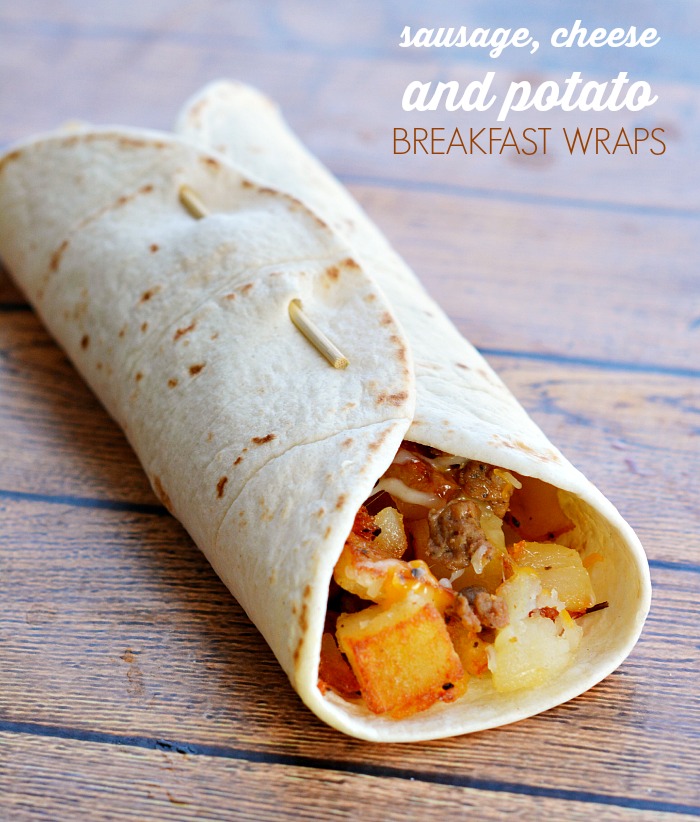 Get your morning off to a great start with Sausage, Cheese & Potato Breakfast Wraps.