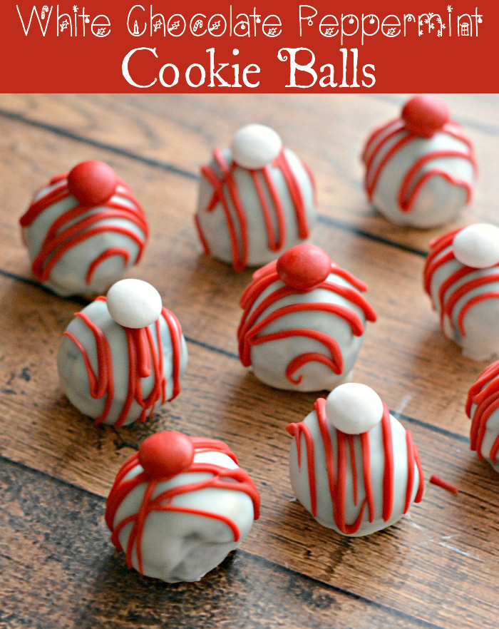 White Chocolate Peppermint Cookie Balls - Fun and festive treats for the holiday season.