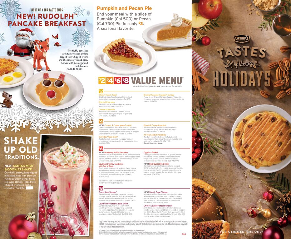 Enjoy Denny's holiday menu featuring your favorite, festive flavors including pumpkin and pecan!