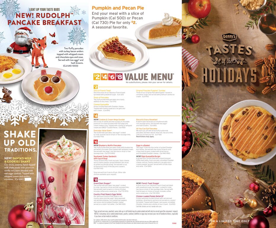 Denny's Menu Printable