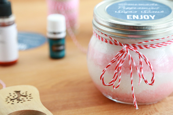 Make your own homemade peppermint sugar scrub quickly and easily! Gift or keep for yourself. 