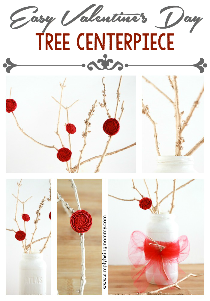 An elegant and stunning Valentine's Day decoration. Create this Easy Valentine's Day Tree Centerpiece with items sitting around your home and yard.
