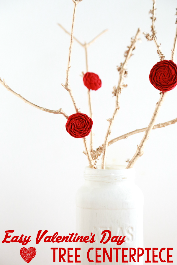 An elegant and stunning Valentine's Day decoration. Create this Easy Valentine's Day Tree Centerpiece with items sitting around your home and yard.