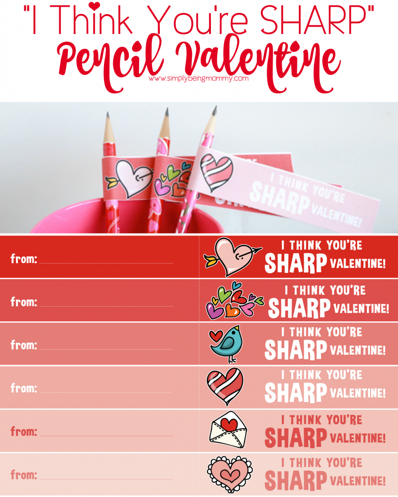 This Valentine's Day, don't send candy to school with your child. Send a I Think You're Sharp Pencil Valentine for your child's classmates.