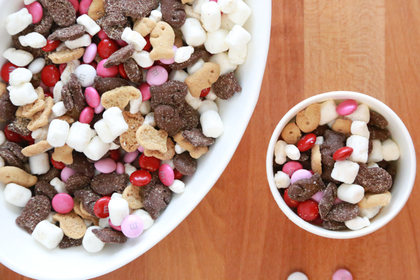 Make a non-messy smores mix with this easy to make Valentine's S'mores Mix. Minimal ingredients but so much to enjoy!