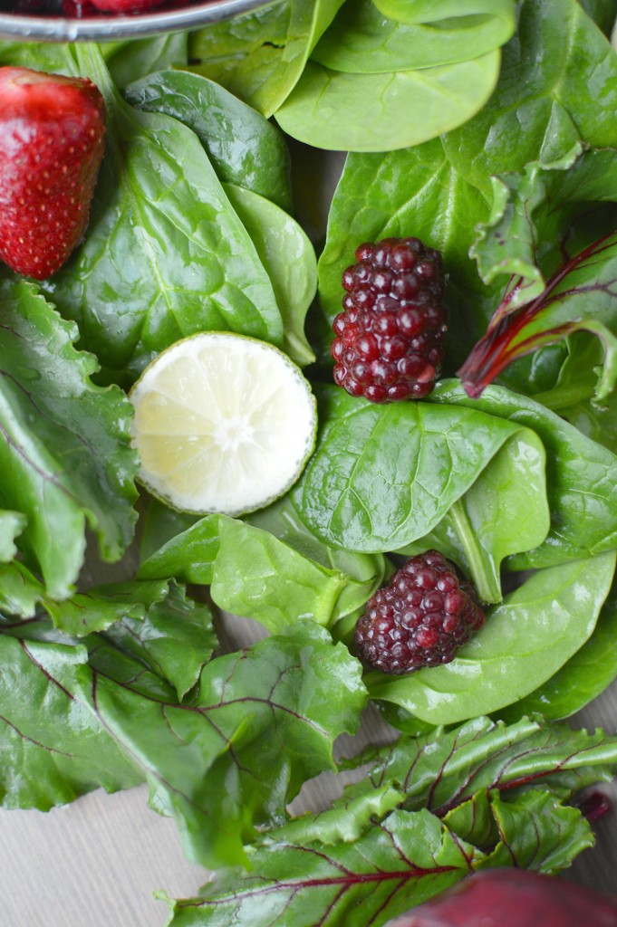 When you are running short on time in the mornings, throw these vibrant and colorful ingredients into your blender for a delicious Beet Green Berry Smoothie.